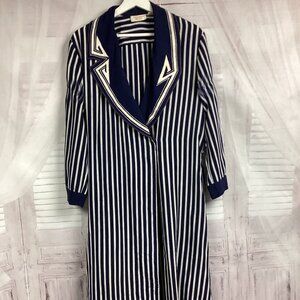 Victoria's Secret Gold Label Vintage Blue Striped Robe Long Small